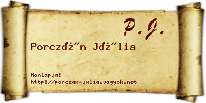 Porczán Júlia névjegykártya